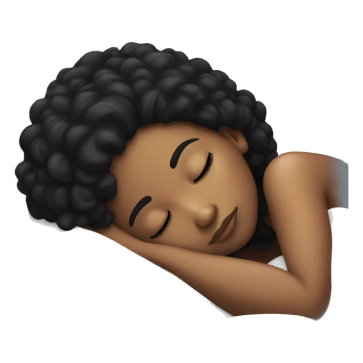 Black hair girl with long eyelashes sleeping peacefully sticker