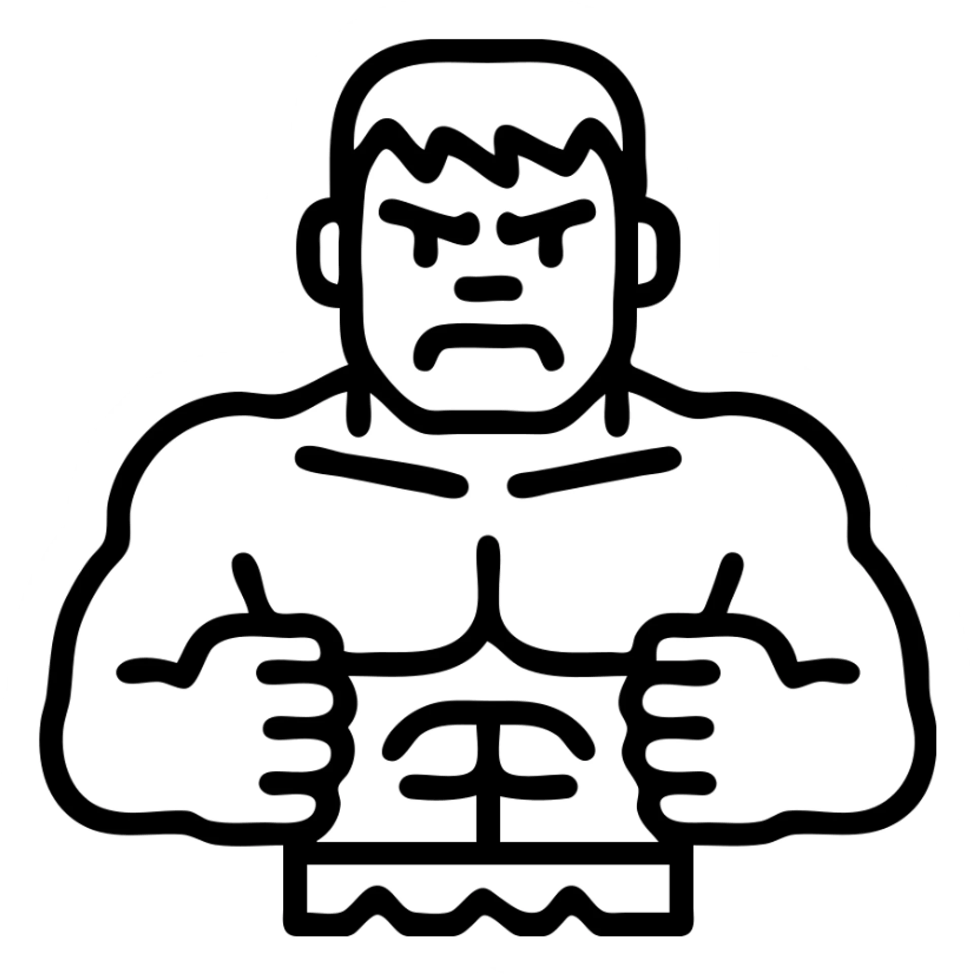 Hulk, simple icon style, clean lines, minimal details, suitable for app icon sticker