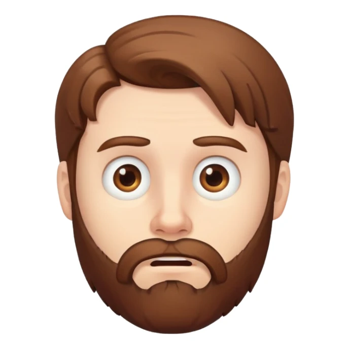 pale guy with brown beard and long hair looking confused sticker