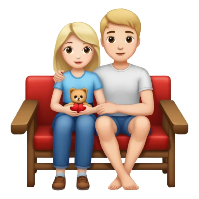 a girl on the lap of a guy sticker