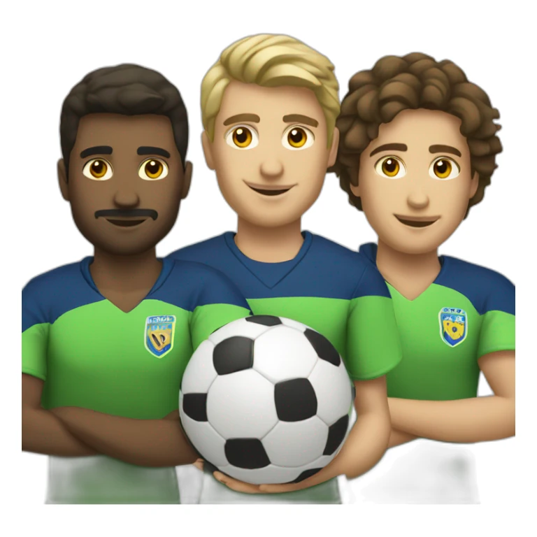 equipo de 3 personas futbol sticker