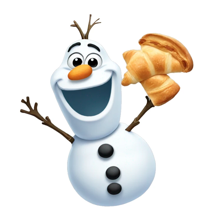 olaf from Frozen eat a croissant sticker