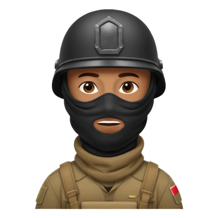
Iraqi man soldier in helmet and balaclava sticker