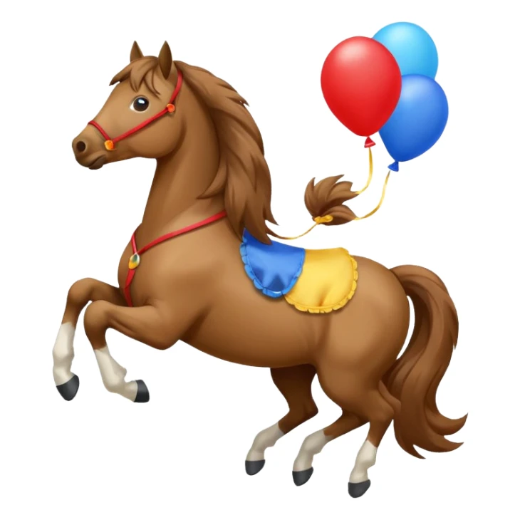 A horse inhaling air from a balloon sticker