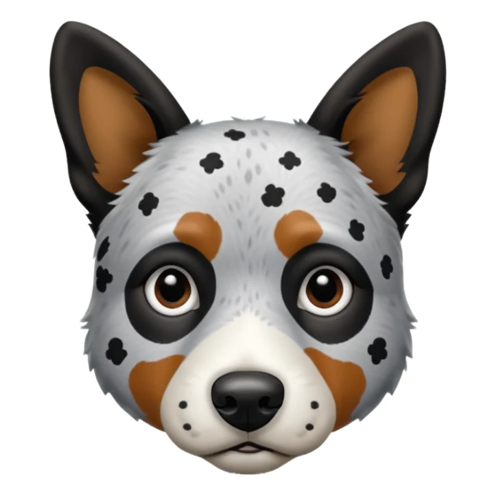 cattle dog, black and white dots all over the face and black ears sticker