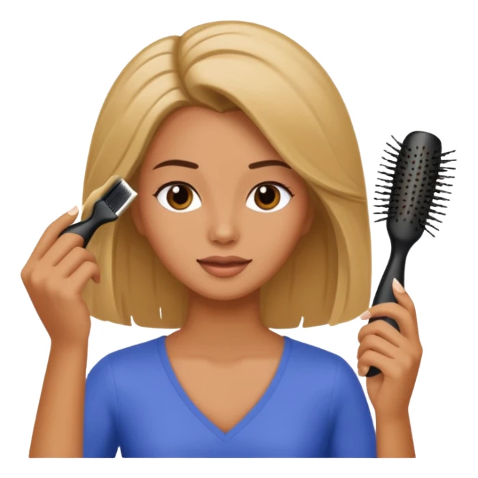 mujer peinandose en la peluqueria sticker