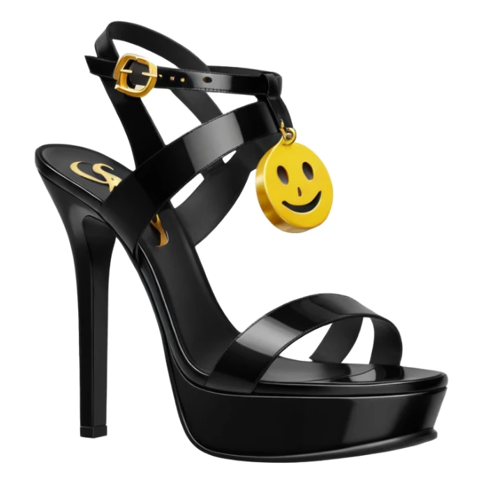 Ysl heel sandal TRIBUTE PLATFORM SANDAL black PATENT LEATHER emoji sticker