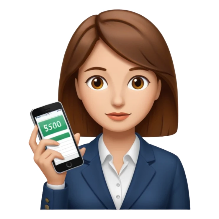 economist woman, brown hair, finance sticker