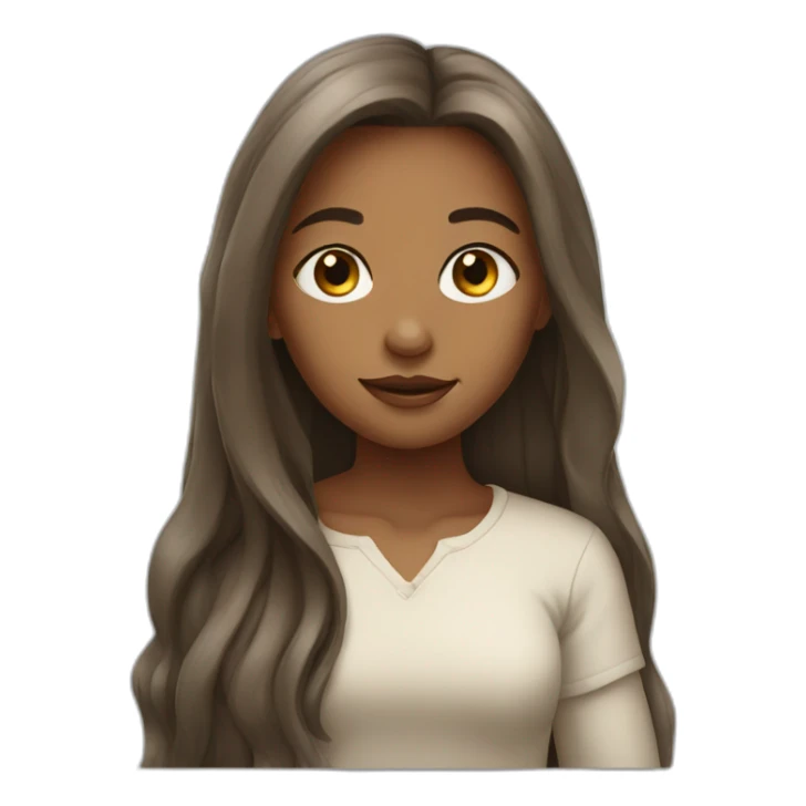 Shaten girl with long hair sticker