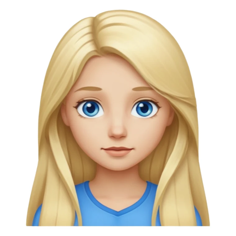 blonde girl long hair blue eyes sticker