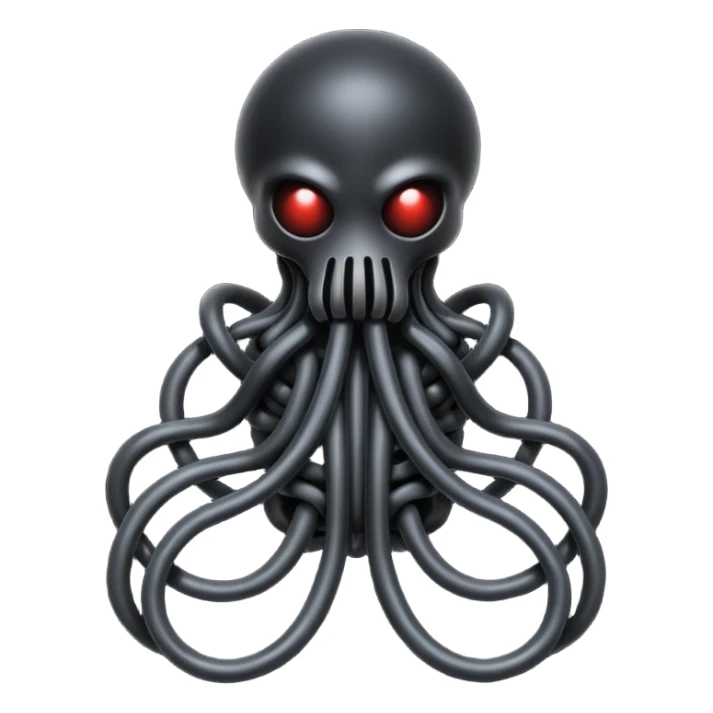 dark intertwined black wires forming a creature, wrapped in black rags and bondage straps, Giger-inspired sticker