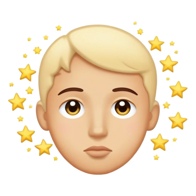 face with a thought bubble with stars in the thought bubble sticker