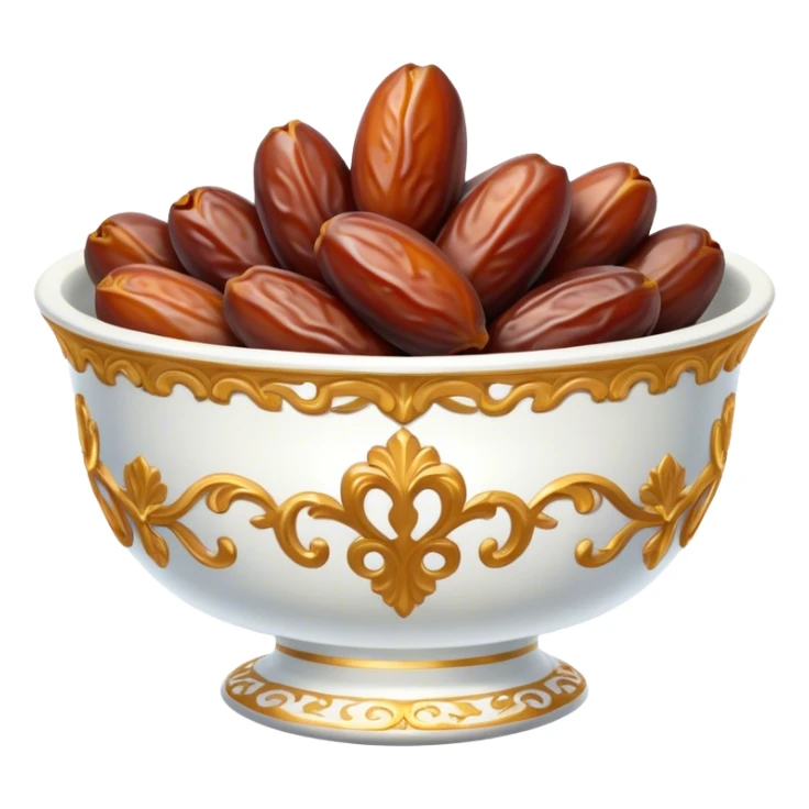 Bowl of dates in rococo style sticker