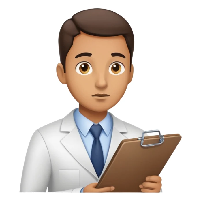 Tax inspector with clipboard asking questions with suspicious look sticker