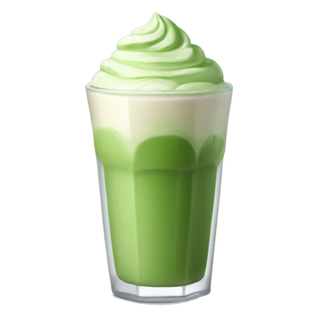 Matcha latte with ice in a tall glass sticker