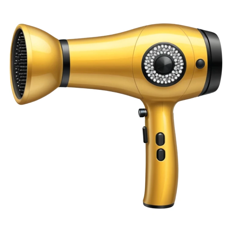 black blow dryer covered in diamonds sticker