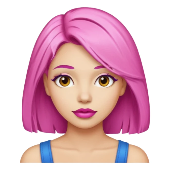 woman Pink lips, deifferent hair. sticker
