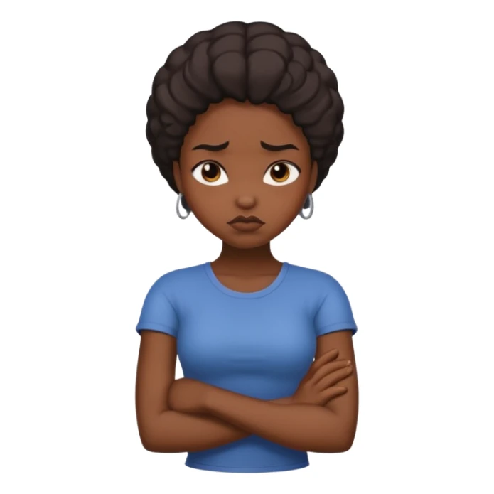 Black girl arms crossed pouting sticker