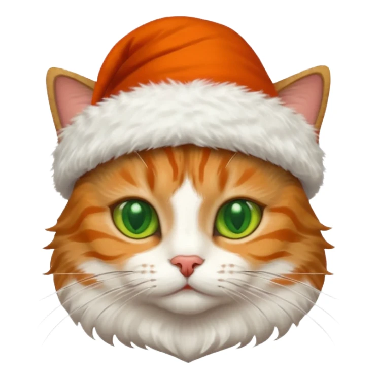 Un gato con gorro navideño sticker