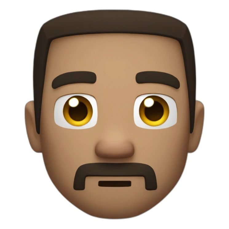 Thoughtful Steve from minecraft has put some fingers to his face and is looking thoughtfully away. sticker