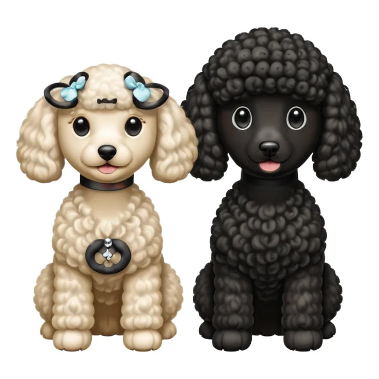 Dos caniches,uno blanco y el otro negro,QUE SEA RAZA CANICHE  sticker