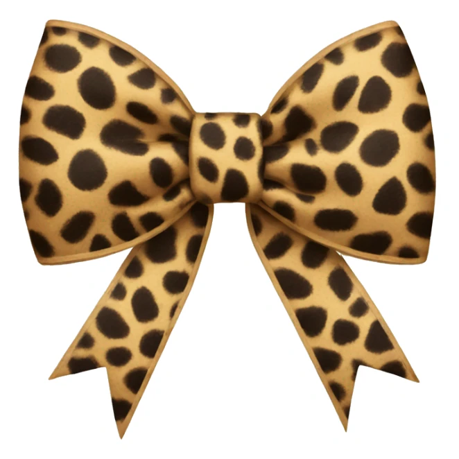 Leopard print bow sticker