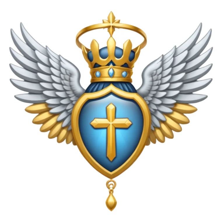 holy saint emblem with silver wings  sticker