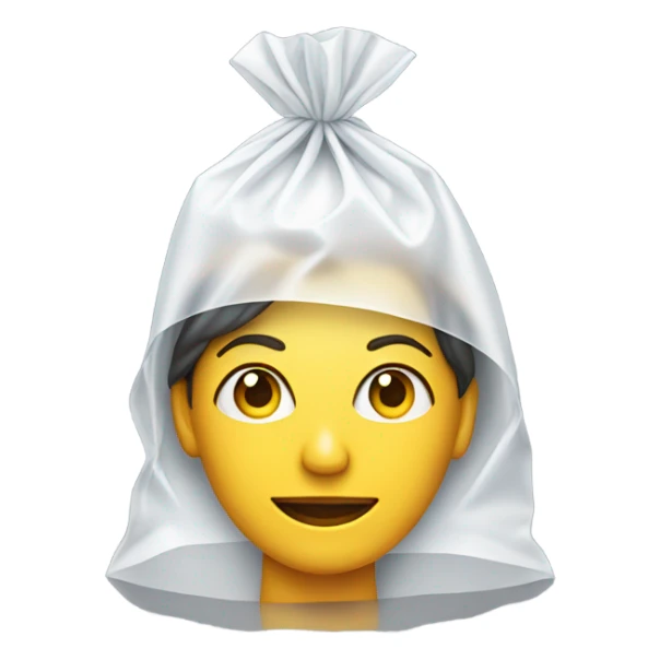 womanhead with white plastic bag on hea sticker