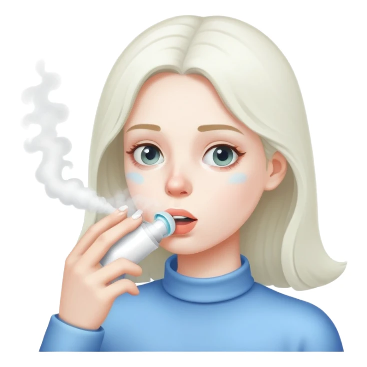 Girl inhaler white powders sticker