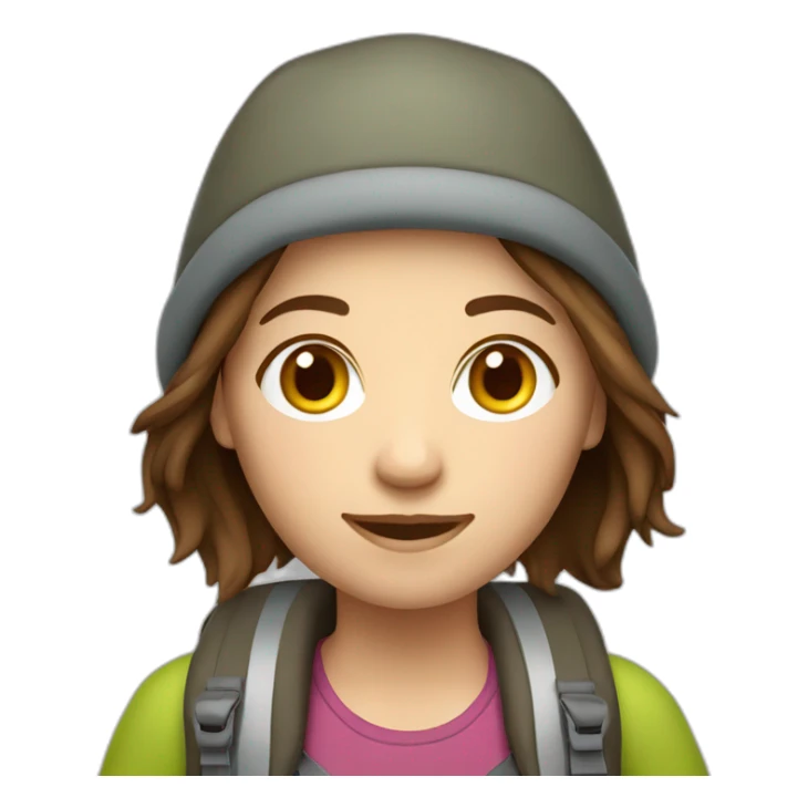 famale Backpacker with Brown hair sticker