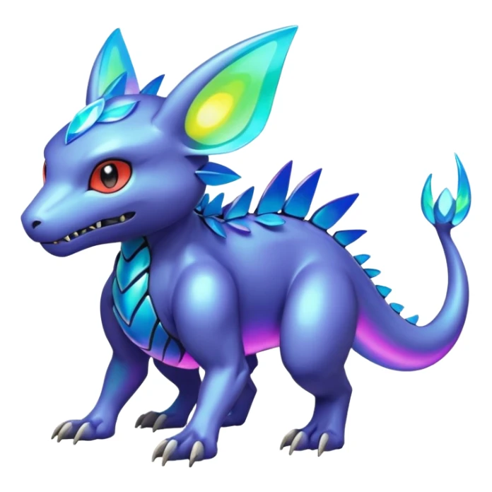  colorful modern Fakémon-Pokémon-Digimon-Vernid-creature (full body) sticker