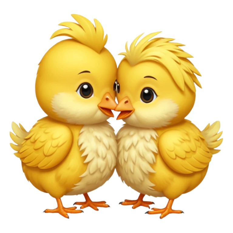 Dos pollitos dándose un beso  sticker