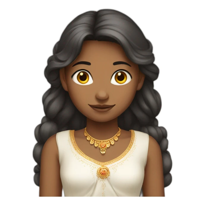 13 year old girl in Indian white dress sticker