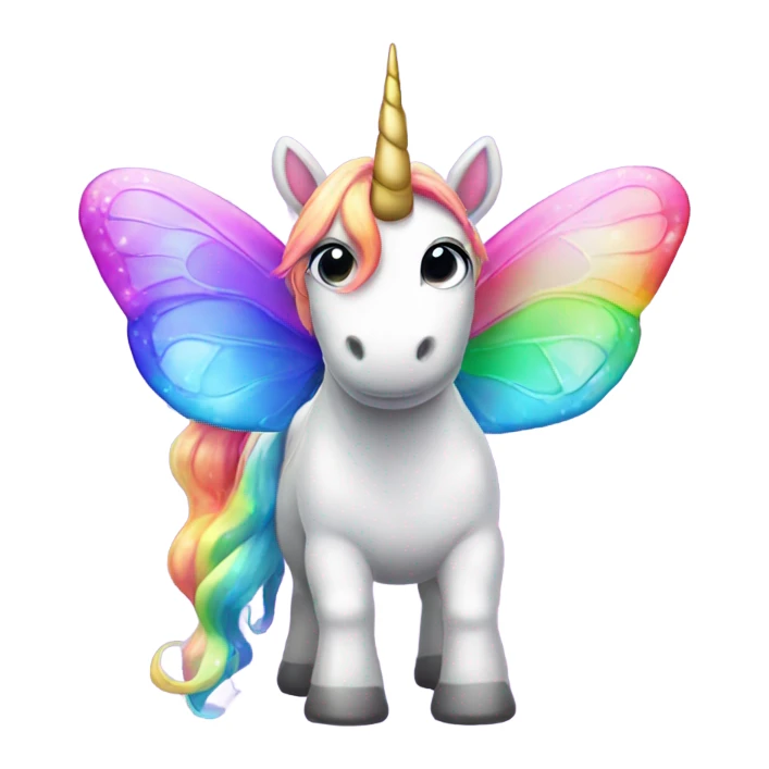rainbow unicorn horned sparkling butterfly  sticker