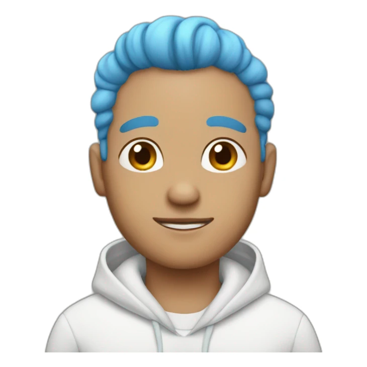 white pregnant queer blue haired man sticker