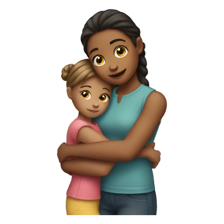 A girl holding a sister sticker