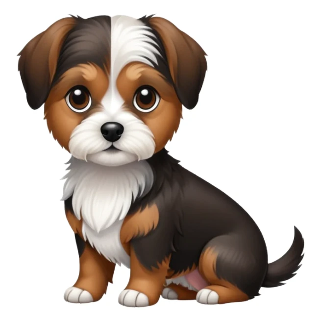 Dachshund and shih tzu mix black white and brown sticker