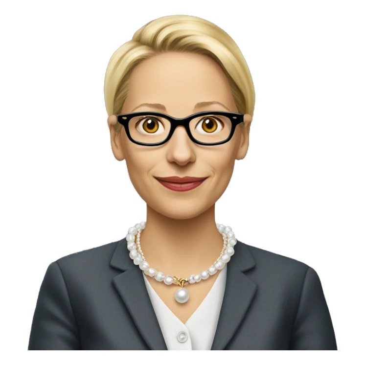 Alice weidel with pearl necklace and glasses  sticker