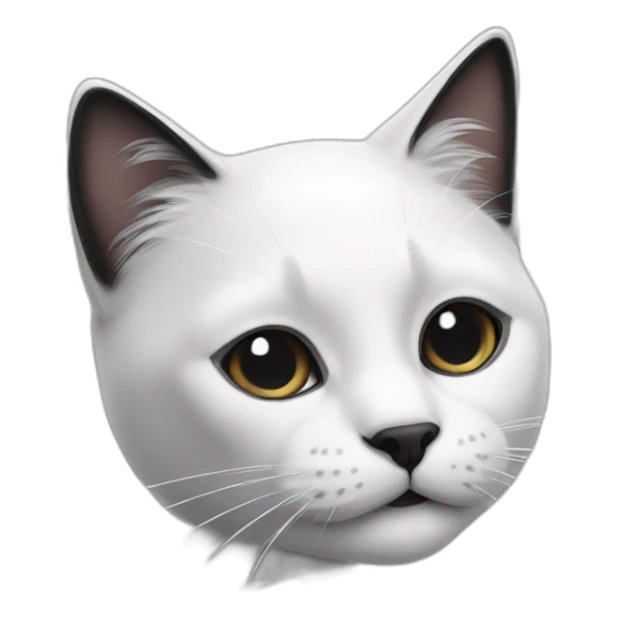 a white and black cat with smal black tings sticker