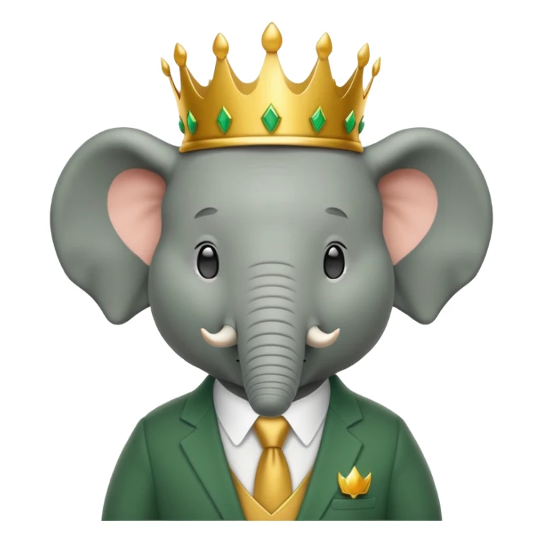 Babar the elephant cartoon character with crown and green suit sticker