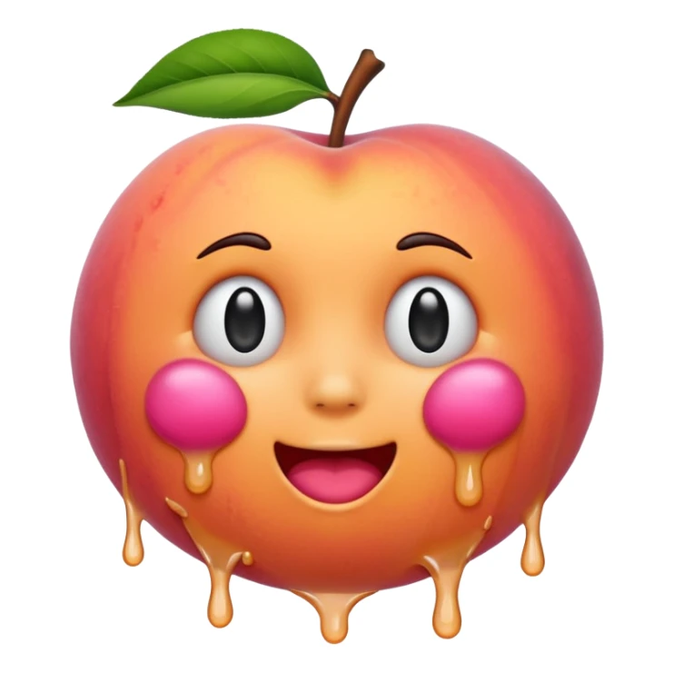 dripping peach emoji which looks like butt sticker