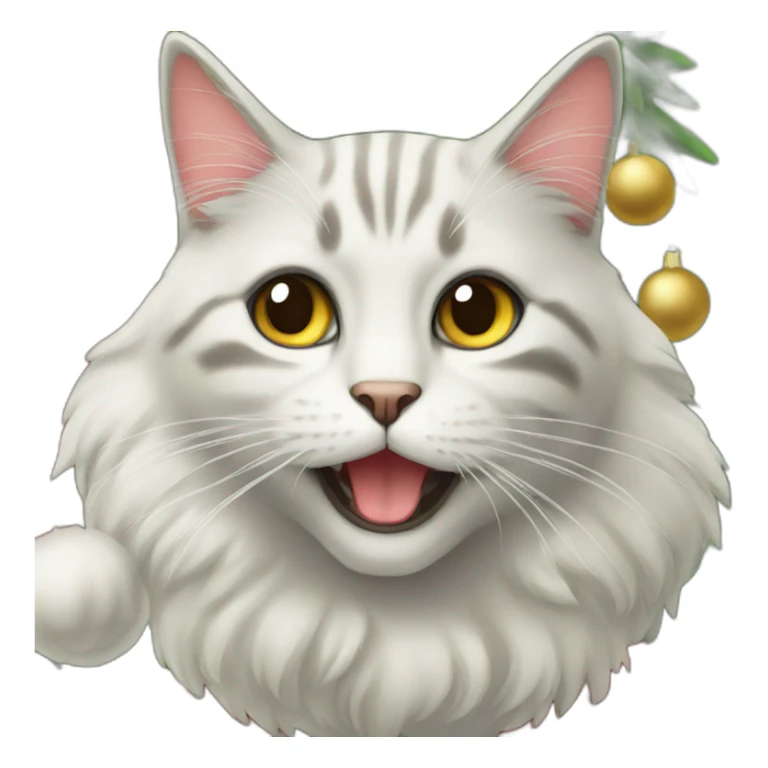 christmas tree cat sticker