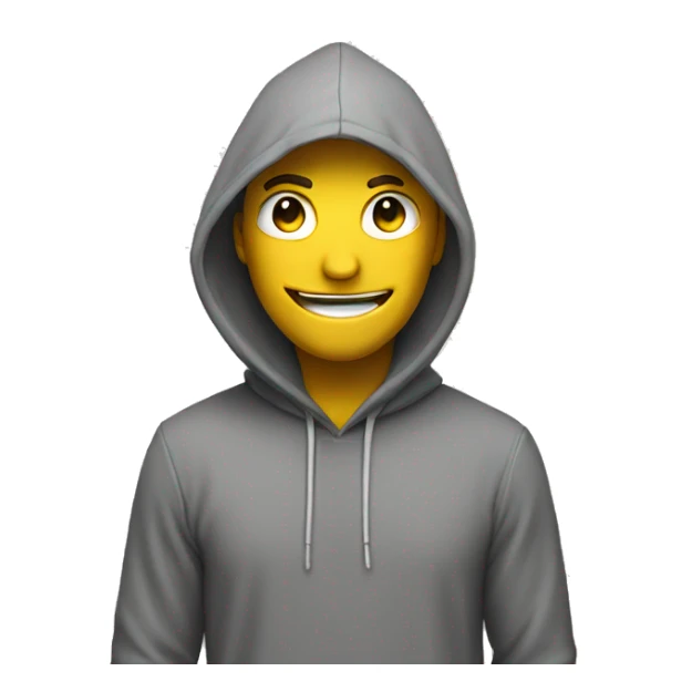 Guy wearing hood with dollar sign eyes smiling  sticker