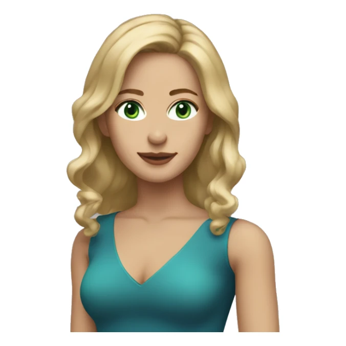 Woman with medium length dirty blonde hair, green blue eyes sticker