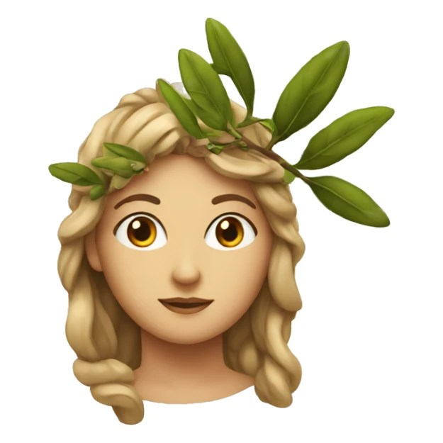athenea with an olive branch in the head sticker