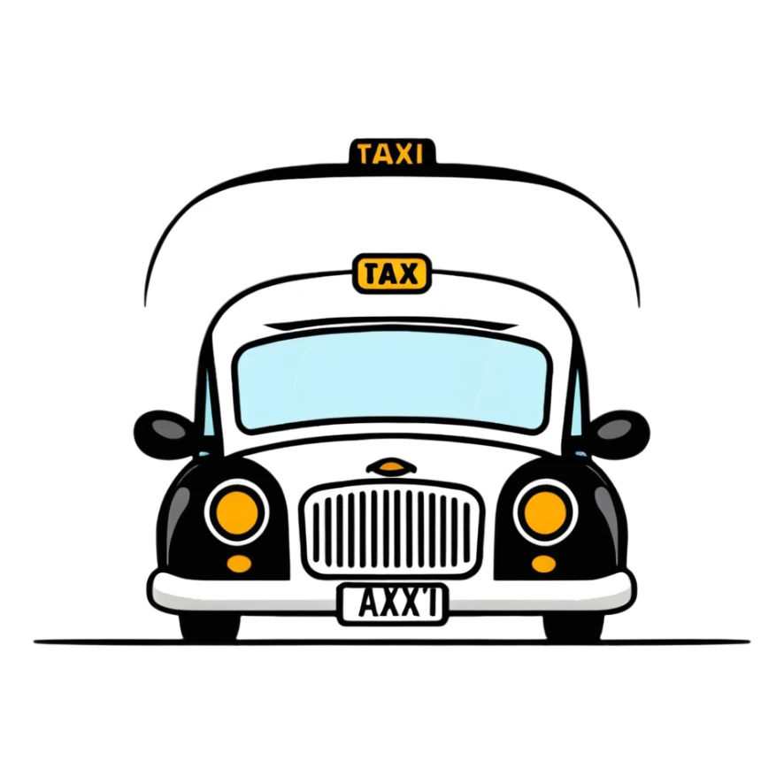 classic black London hackney carriage taxi sticker