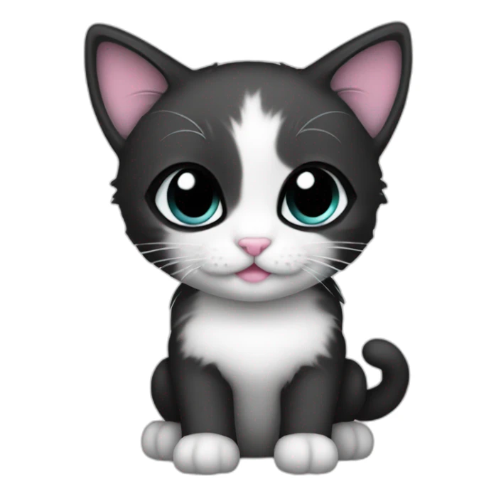 cool female kitten with black glass sticker