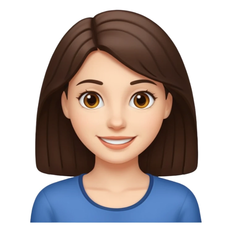 Brunette white girl smiling sticker