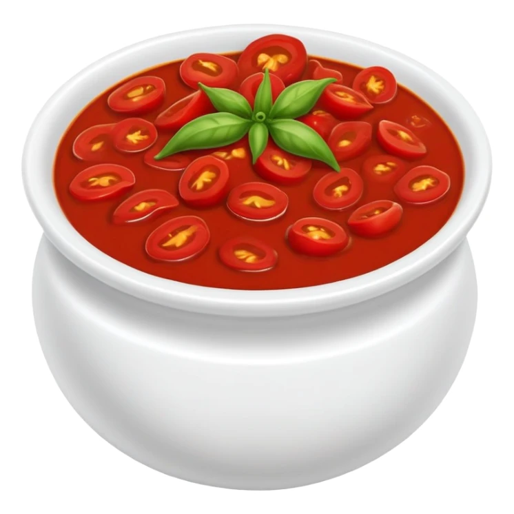 bowl of spicy tomato red chutney with chilies sticker