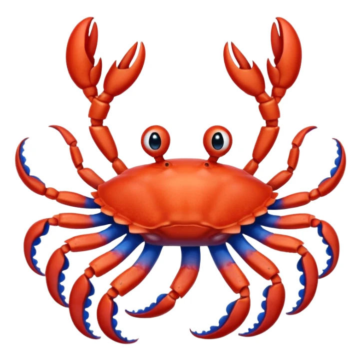 a red crab with two claws and a blue octopus are friends sticker